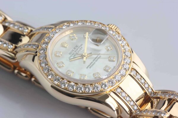 Rolex 18K Lady DateJust Pearlmaster Masterpiece Diamond Set MOP Diamond Dial - Reference 80298 - SOLD