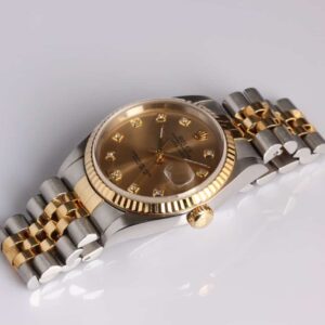Rolex Datejust 36mm 18K/SS Champagne Diamond Dial - 16233 - SOLD