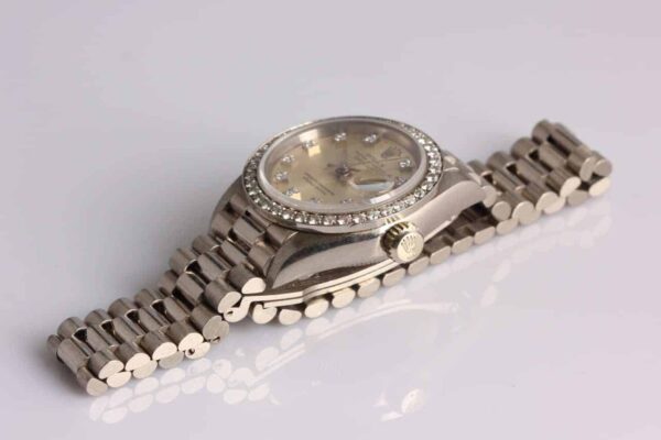 Rolex 18k White Gold Lady Datejust President Diamond Dial Diamond Bezel - Reference 69139 - POA